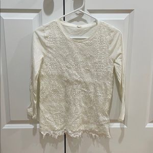 JCrew Crochet top, cream size small